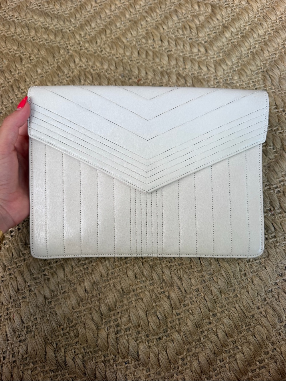 cream ysl clutch